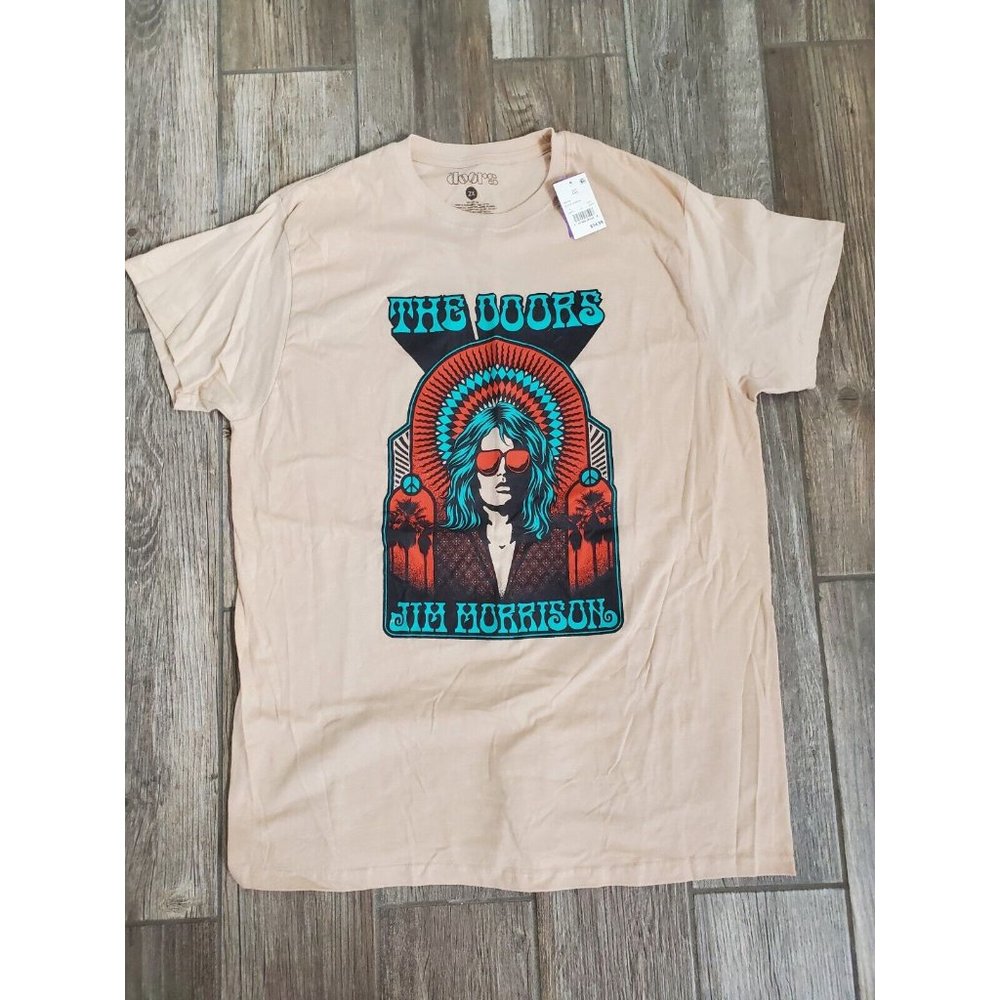 The Doors Jim Morrison Hippie T-shirt Beige Size XXL. Still with tag!